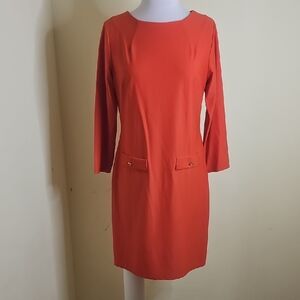 Jude Connally Vibrant Orange Long Sleeve Dress